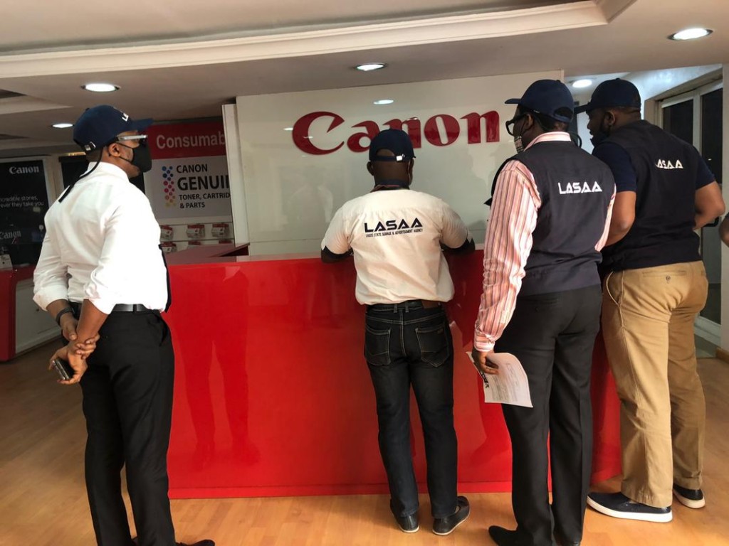 July 28, 2020: Special Revenue Optimization Team led by LASAA MD, Prince Adedamola Docemo to Ikeja Axis, at Canon Office.  