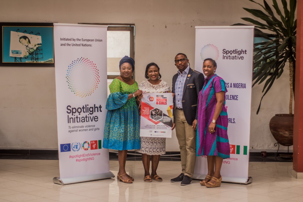 February 12, 2020: Prince Adedamola Docemo with the leadership of the Spotlight Initiative after their presentation to the Agency