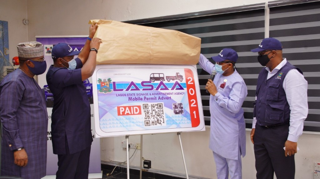 LASAA MD Prince Adedamola Unveils 2021 Mobile Advert Sticker